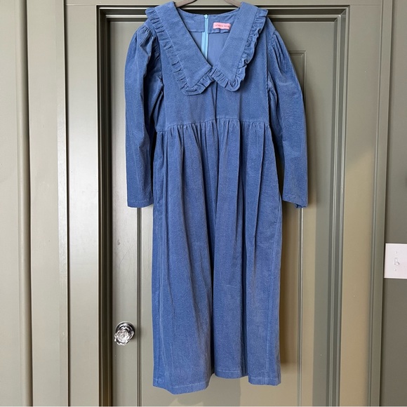 Johanna Sands the label Blue Corduroy Lucia Dress Uk 12 US 8 - Picture 5 of 9